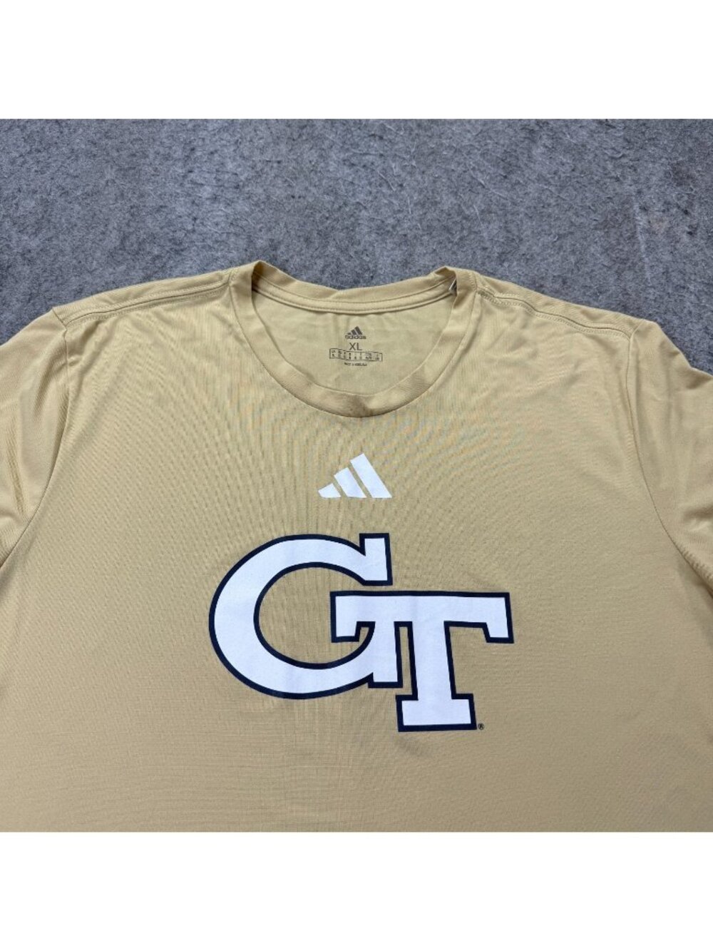 Georgia Tech Yellow Jackets Adidas Shirt Men XL Gold Crew Neck Performance S/S